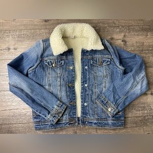 Cat & Jack Shearling Lined Denim Jacket Size 10 12